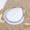 Wholesale Geometric S925 Sterling Silver Women's Double Layer Overlapping Anklet With Natural Purple Spinel