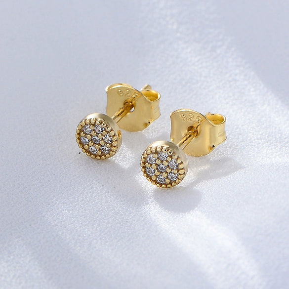 Wholesale Geometric S925 Sterling Silver Zircon Earrings Set With Precious Stones For Women
