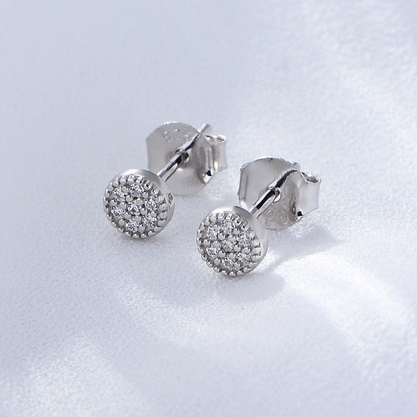 Wholesale Geometric S925 Sterling Silver Zircon Earrings Set With Precious Stones For Women
