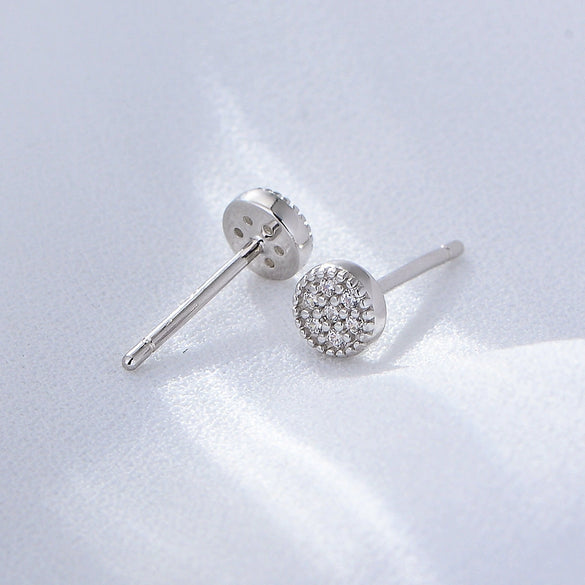 Wholesale Geometric S925 Sterling Silver Zircon Earrings Set With Precious Stones For Women