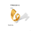 Wholesale Geometric Shaped Opening Adjustable Titanium Steel Ring With Pvd Furnace Real Gold Electroplating For Unisex