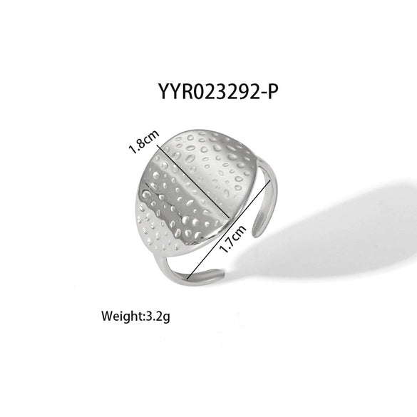 Wholesale Geometric Shaped Opening Adjustable Titanium Steel Ring With Pvd Furnace Real Gold Electroplating For Unisex