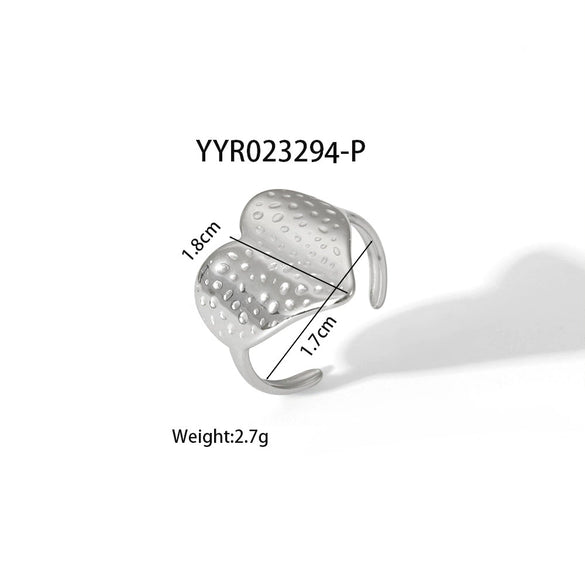 Wholesale Geometric Shaped Opening Adjustable Titanium Steel Ring With Pvd Furnace Real Gold Electroplating For Unisex