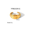 Wholesale Geometric Shaped Opening Adjustable Titanium Steel Ring With Pvd Furnace Real Gold Electroplating For Unisex