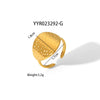 Wholesale Geometric Shaped Opening Adjustable Titanium Steel Ring With Pvd Furnace Real Gold Electroplating For Unisex