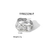 Wholesale Geometric Shaped Opening Adjustable Titanium Steel Ring With Pvd Furnace Real Gold Electroplating For Unisex