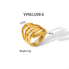 Wholesale Geometric Shaped Opening Adjustable Titanium Steel Ring With Pvd Furnace Real Gold Electroplating For Unisex