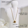 Wholesale Geometric Shaped Stainless Steel And 18K Gold Electroplated Inlaid Tiger Eye Stone And Amethyst Necklace For Women