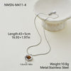 Wholesale Geometric Shaped Stainless Steel And 18K Gold Electroplated Inlaid Tiger Eye Stone And Amethyst Necklace For Women