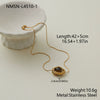 Wholesale Geometric Shaped Stainless Steel And 18K Gold Electroplated Inlaid Tiger Eye Stone And Amethyst Necklace For Women