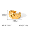 Wholesale Geometric Shaped Stainless Steel Gold Plated Opening Ring For Women