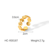 Wholesale Geometric Shaped Stainless Steel Gold Plated Opening Ring For Women