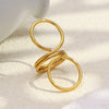 Wholesale Geometric 8Shaped Stainless Steel 18K Gold Plated Ring For Women