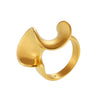 Wholesale Geometric Shaped Twist Stainless Steel Gold Plated Finger Ring For Women