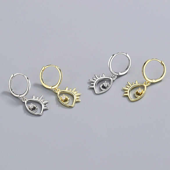 Wholesale Geometric 925 Silver Devil's Eye Earrings For Women