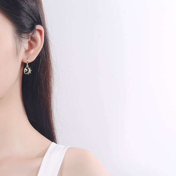 Wholesale Geometric 925 Silver Devil's Eye Earrings For Women