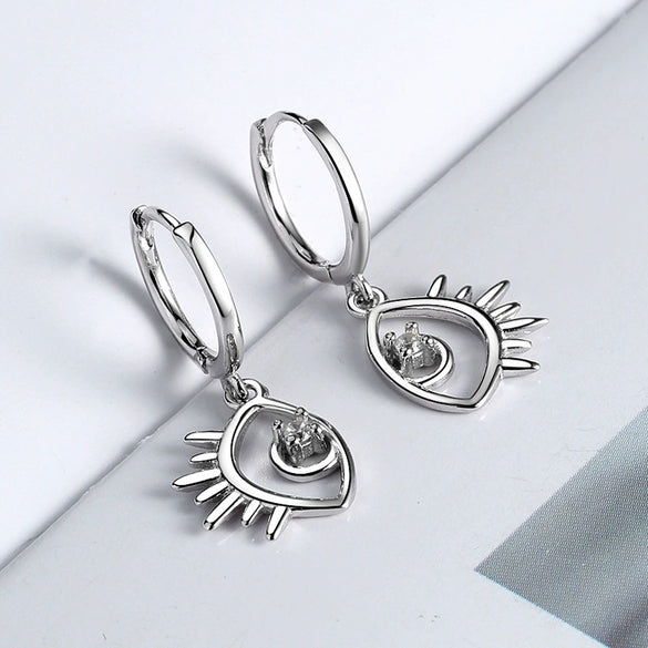 Wholesale Geometric 925 Silver Devil's Eye Earrings For Women