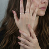 Wholesale Geometric Silver Electroplated Mini Pearl Ring For Women Niche High End Minimalist Style