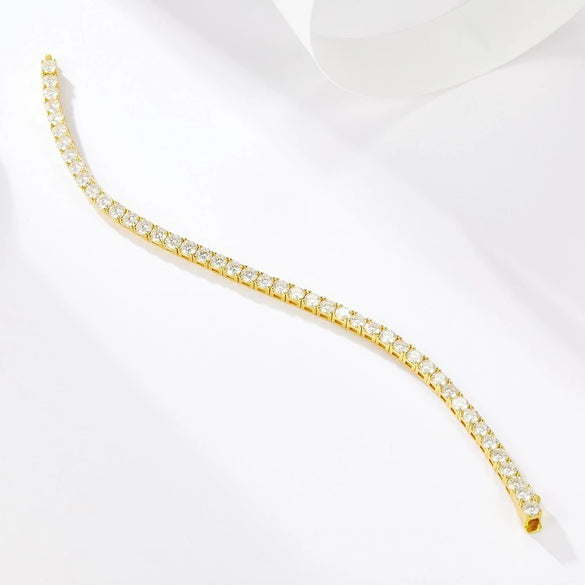 Wholesale Geometric 925 Silver Moissanite Tennis Bracelet Unisex Hand Jewelry Silver Plated Gold
