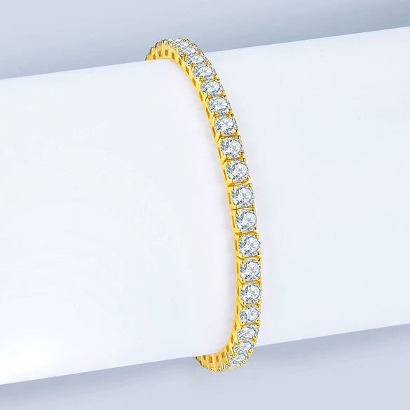 Wholesale Geometric 925 Silver Moissanite Tennis Bracelet Unisex Hand Jewelry Silver Plated Gold