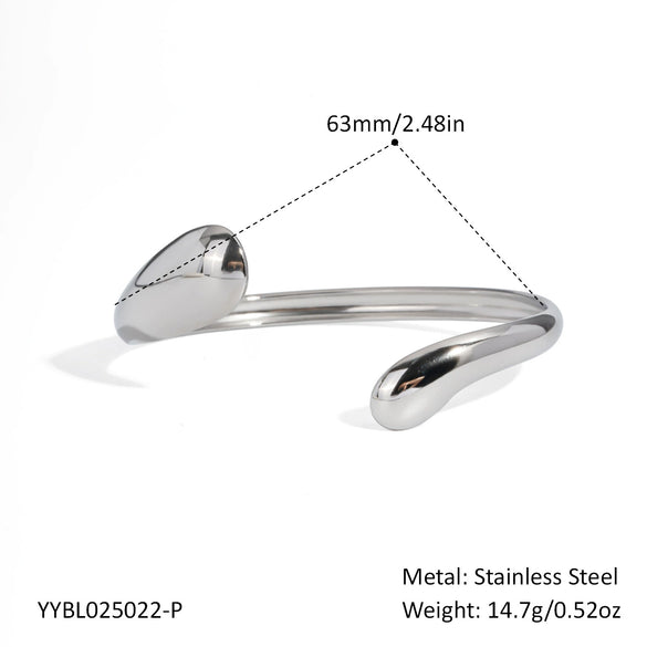 Wholesale Geometric Simple Design High Grade Stainless Steel 18K Gold Plated Asymmetric Opening Bracelet For Women Jewelry With Electroplating Process