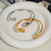 Wholesale Geometric Simple Design High Grade Stainless Steel 18K Gold Plated Asymmetric Opening Bracelet For Women Jewelry With Electroplating Process