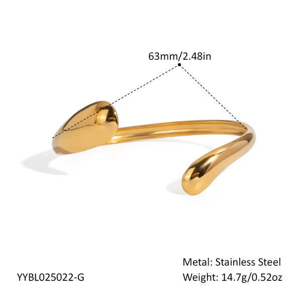 Wholesale Geometric Simple Design High Grade Stainless Steel 18K Gold Plated Asymmetric Opening Bracelet For Women Jewelry With Electroplating Process