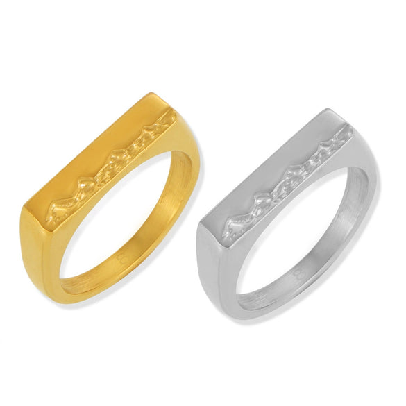 Wholesale Geometric Simple Fashion High End Sense Titanium Steel 18K Gold Plated Finger Ring Jewelry