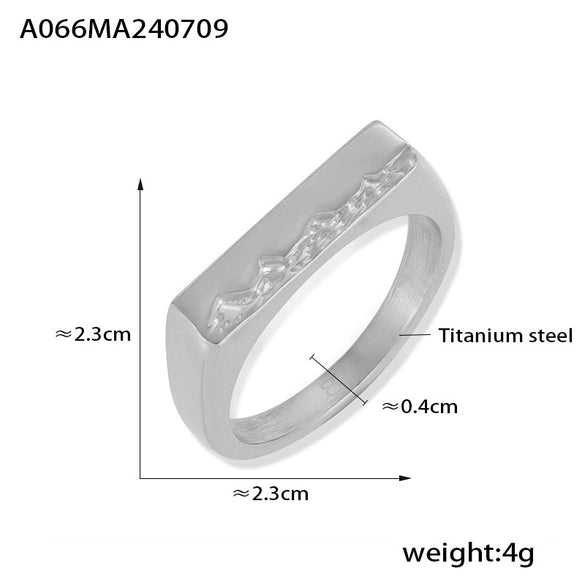 Wholesale Geometric Simple Fashion High End Sense Titanium Steel 18K Gold Plated Finger Ring Jewelry