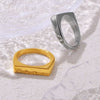 Wholesale Geometric Simple Fashion High End Sense Titanium Steel 18K Gold Plated Finger Ring Jewelry