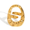 Wholesale Geometric Simple Glossy Stainless Steel Ring With 18K Gold Diamond Electroplated For Women