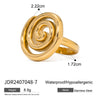 Wholesale Geometric Simple Glossy Stainless Steel Ring With 18K Gold Diamond Electroplated For Women
