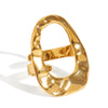 Wholesale Geometric Simple Glossy Stainless Steel Ring With 18K Gold Diamond Electroplated For Women