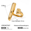 Wholesale Geometric Simple Glossy Stainless Steel Ring With 18K Gold Diamond Electroplated For Women