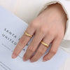 Wholesale Geometric Simple 18K Gold Electroplated Titanium Steel Rhomboid Ring For Women