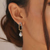 Wholesale Geometric Simple Natural 925 Sterling Silver Baroque Pearl Earrings With Electroplating For Women