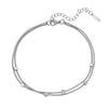Wholesale Geometric Simple Style Stainless Steel Doublelayer Snake Bone Square Anklet For Women
