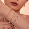 Wholesale Geometric Small Skirt Shaped Jewelry Set With Zircon Accessories In Titanium Steel And 18K Gold Plated Electroplating For Women Including Bracelet And Necklace