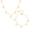 Wholesale Geometric Small Skirt Shaped Jewelry Set With Zircon Accessories In Titanium Steel And 18K Gold Plated Electroplating For Women Including Bracelet And Necklace