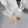 Wholesale Geometric Small Square Titanium Steel Necklace Set With 18K Gold Plated And Polished Matte Silk Surface