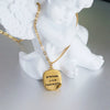 Wholesale Geometric Small Square Titanium Steel Necklace Set With 18K Gold Plated And Polished Matte Silk Surface