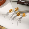 Wholesale Geometric Smooth Tassel Stainless Steel Electroplated Earrings For Women