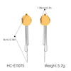 Wholesale Geometric Smooth Tassel Stainless Steel Electroplated Earrings For Women