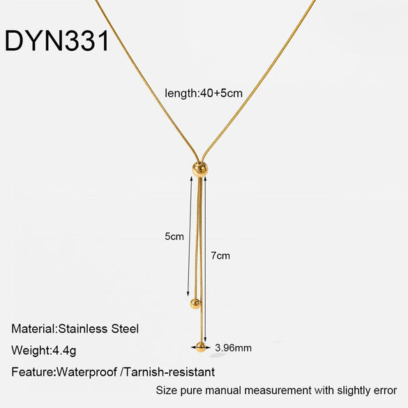 Wholesale Geometric Snake Bone Chain Stainless Steel Gold Plated Polished Necklace For Women