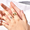 Wholesale Geometric Specialshaped Asymmetrical Exaggerated Titanium Steel Ring For Girls With Electroplating