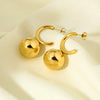 Wholesale Geometric Spherical Stainless Steel 16K Gold Plated Earrings For Women