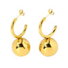 Wholesale Geometric Spherical Stainless Steel 16K Gold Plated Earrings For Women