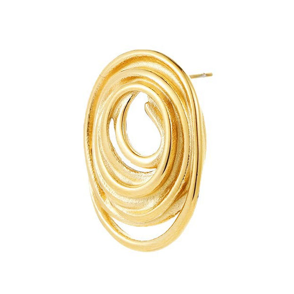 Wholesale Geometric Spiral Design Titanium Steel And Stainless Steel Women's Earrings With Electroplating