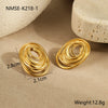 Wholesale Geometric Spiral Design Titanium Steel And Stainless Steel Women's Earrings With Electroplating