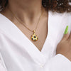 Wholesale Geometric Spiral Glaze Pendant Clavicle Necklace For Women Stainless Steel 18K Gold Plated